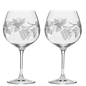 Royal Scot Crystal Grapevine Gin & Tonic Copa Glasses Set of 2-Goviers