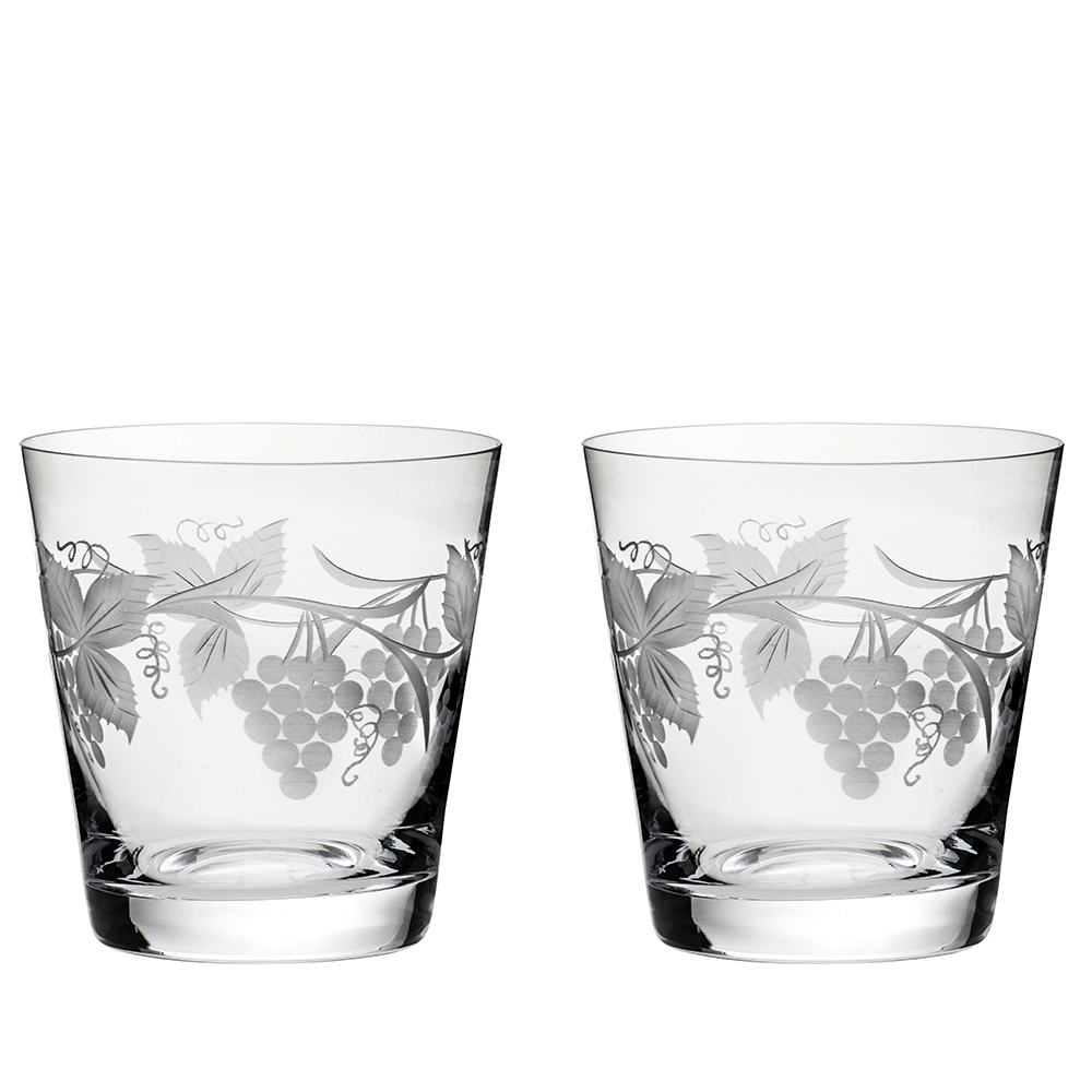 Royal Scot Crystal Grapevine Large Tumblers Set of 2-Goviers