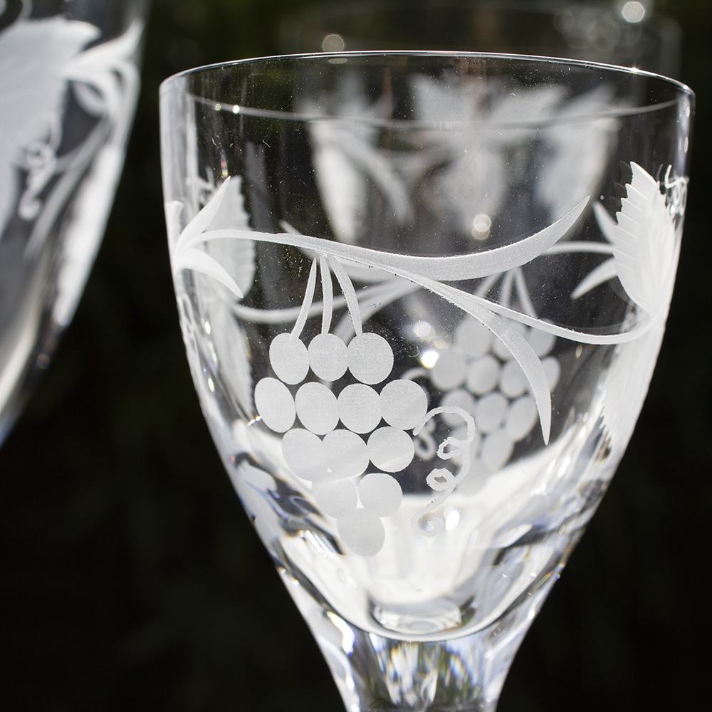 Royal Scot Crystal Grapevine Port Sherry Glasses Set of 2-Goviers