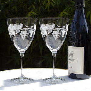 Royal Scot Crystal Grapevine Red Wine Glasses Set of 2-Goviers