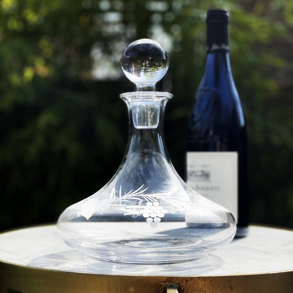 Royal Scot Crystal Grapevine Ships Decanter-Goviers