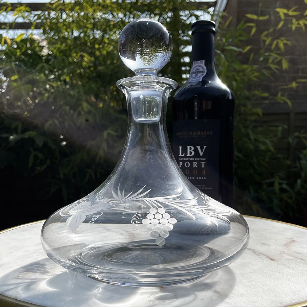 Royal Scot Crystal Grapevine Ships Decanter-Goviers