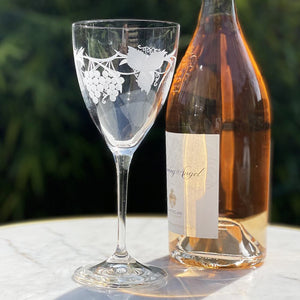 Royal Scot Crystal Grapevine White Wine / Rosé Wine Glasses Set of 2-Goviers