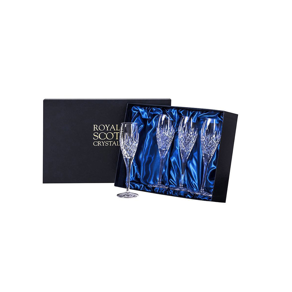 Royal Scot Crystal London Champagne Flute Set of 4-Home & Garden > Kitchen & Dining > Tableware > Drinkware-Goviers