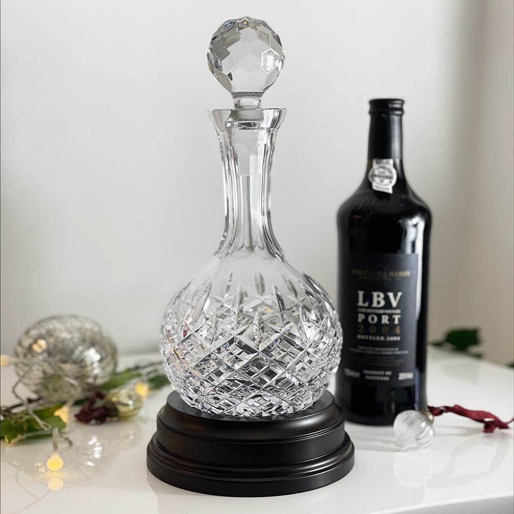 Royal Scot Crystal London Hogget Decanter with Mahogany Base-Home & Garden > Kitchen & Dining > Tableware > Drinkware-Goviers