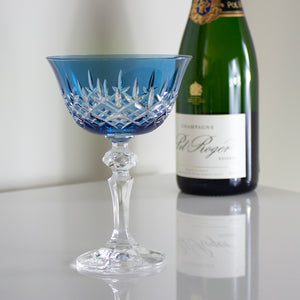 Royal Scot Crystal London Sky Blue Champagne Saucer Coupe Glass
