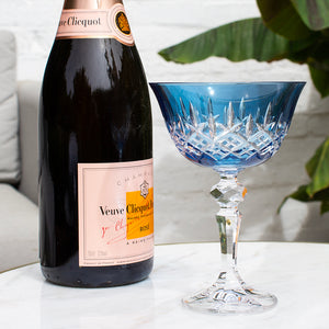 Royal Scot Crystal London Sky Blue Champagne Saucer Coupe Glass