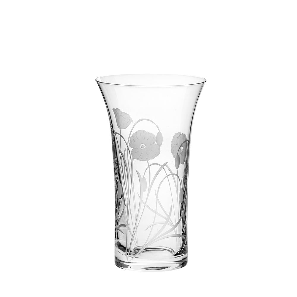 Royal Scot Crystal Poppy Field Flared Vase 8"-Home & Garden > Kitchen & Dining > Tableware > Drinkware-Goviers