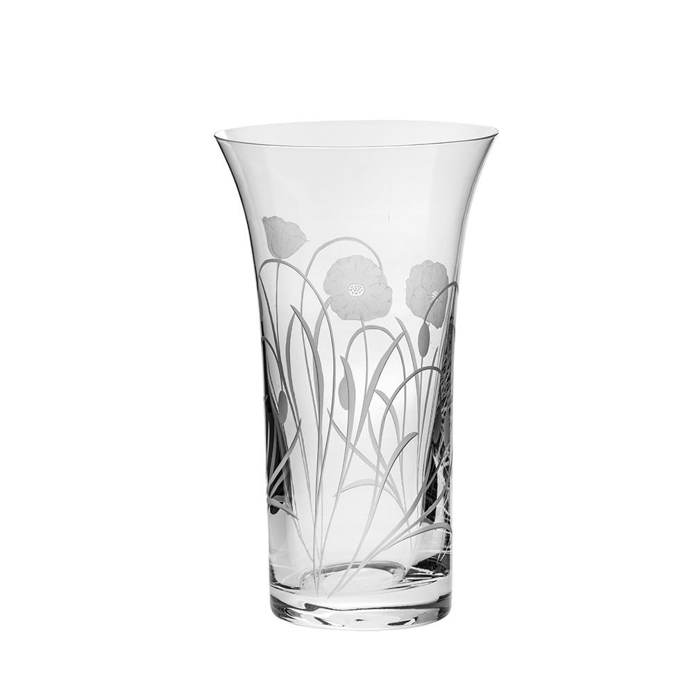 Royal Scot Crystal Poppy Field Large Flared Vase 10,5"-Home & Garden > Kitchen & Dining > Tableware > Drinkware-Goviers