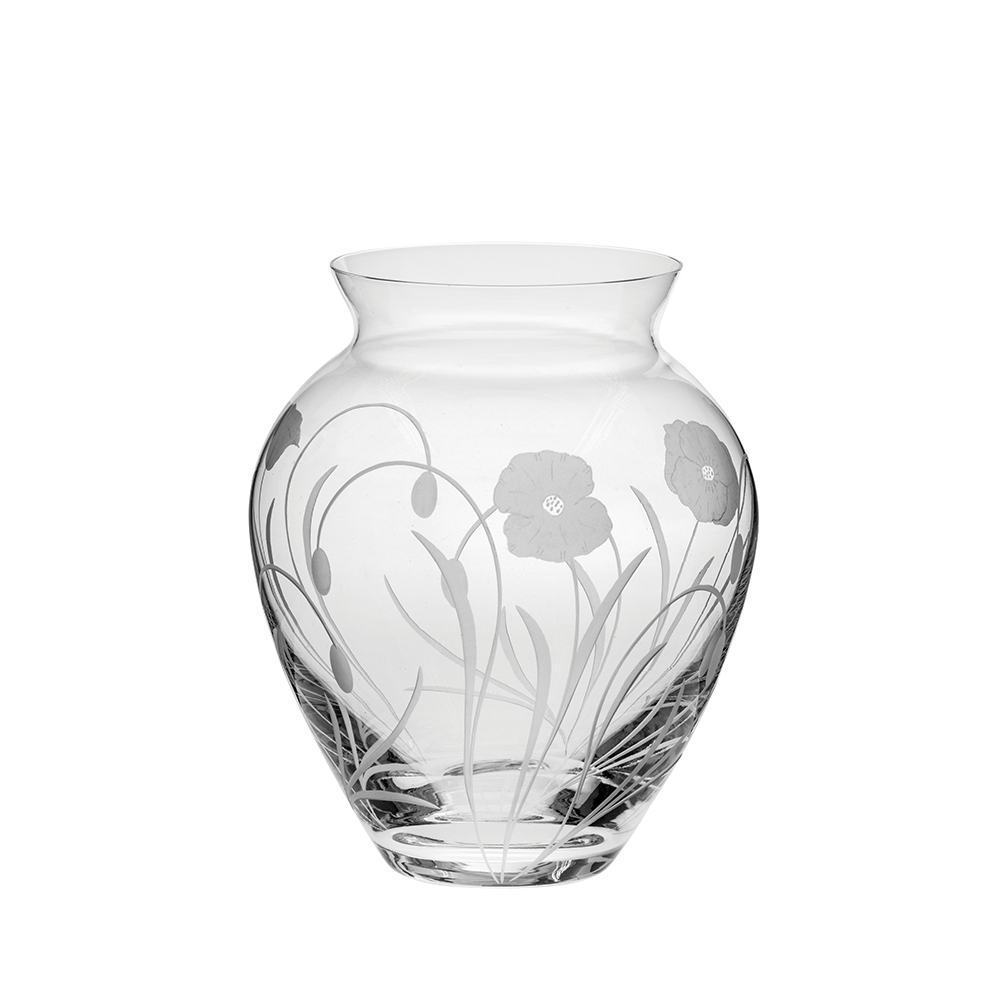 Royal Scot Crystal Poppy Field Large Posy Vase 7"-Home & Garden > Kitchen & Dining > Tableware > Drinkware-Goviers