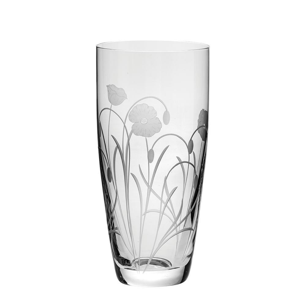 Royal Scot Crystal Poppy Field Tall Vase 10"-Home & Garden > Kitchen & Dining > Tableware > Drinkware-Goviers