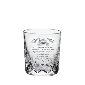 Royal Scot Crystal Queen Elizabeth II Centenary Double Tot Glass, Goviers Exclusive-Goviers