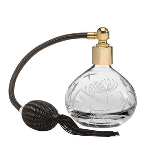 Royal Scot Crystal Round Perfume Atomiser With Black Puffer-Goviers