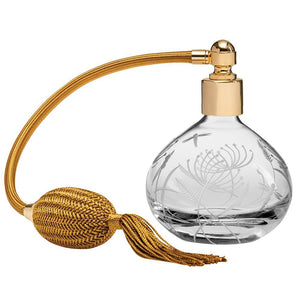 Royal Scot Crystal Round Perfume Atomiser With Gold Puffer-Goviers