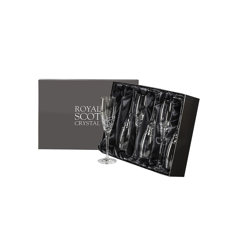 Royal Scot Crystal Skye Tall Champagne Flute Set of 6-Home & Garden > Kitchen & Dining > Tableware > Drinkware-Goviers