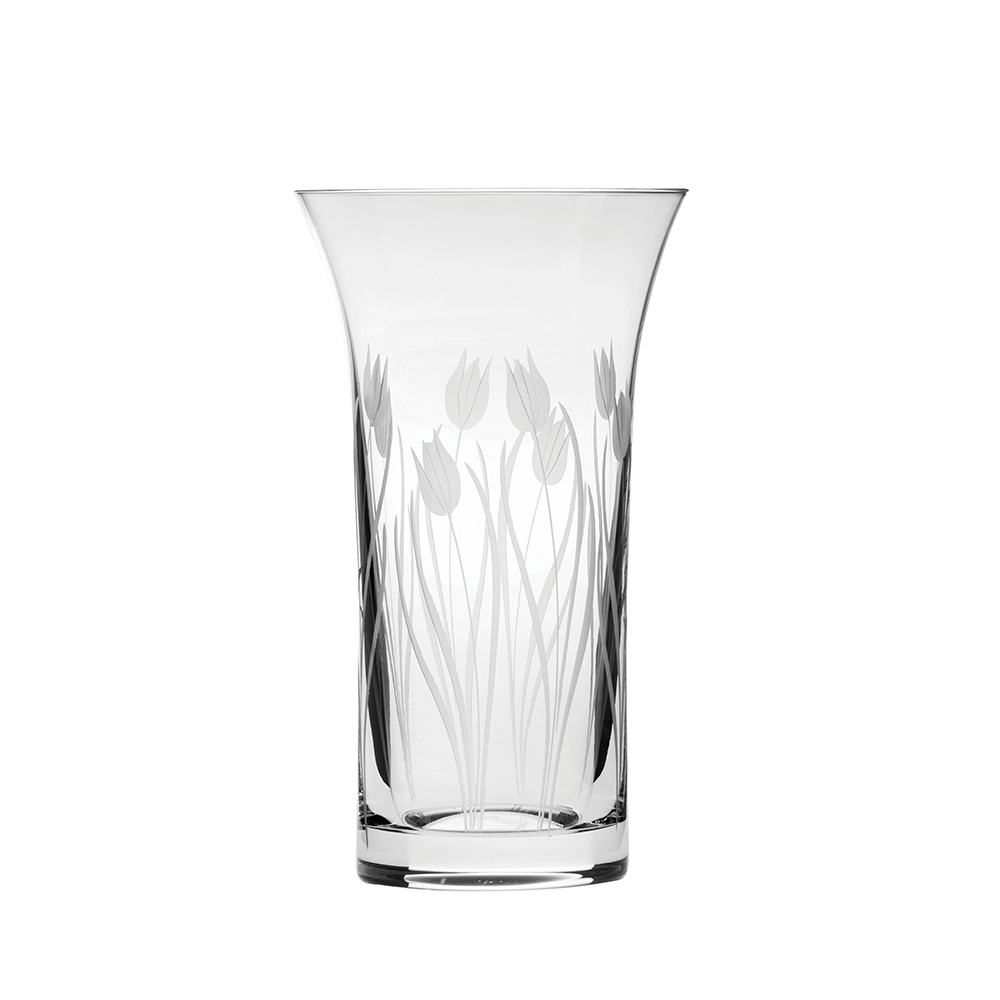 Royal Scot Crystal Wild Tulip Flared Vase 8"-Home & Garden > Kitchen & Dining > Tableware > Drinkware-Goviers