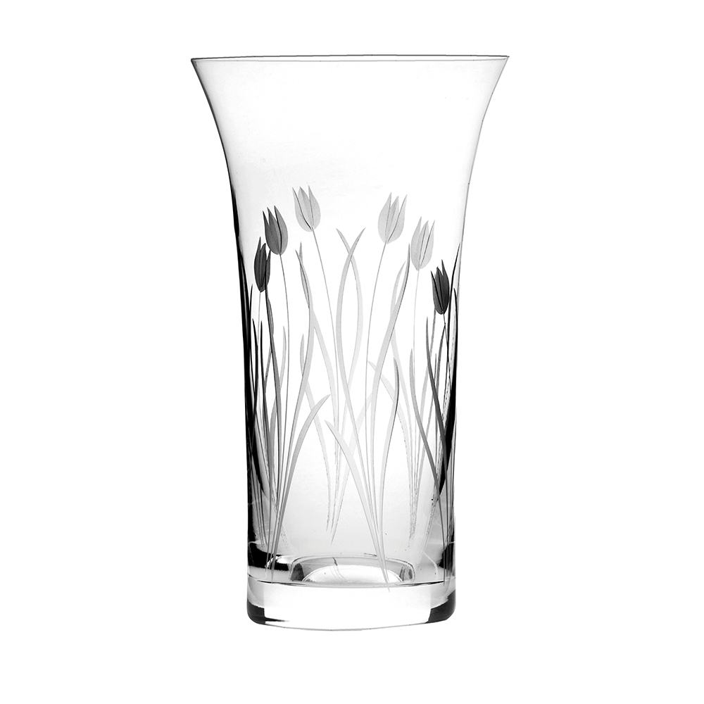 Royal Scot Crystal Wild Tulip Large Flared Vase 10.5"-Home & Garden > Kitchen & Dining > Tableware > Drinkware-Goviers