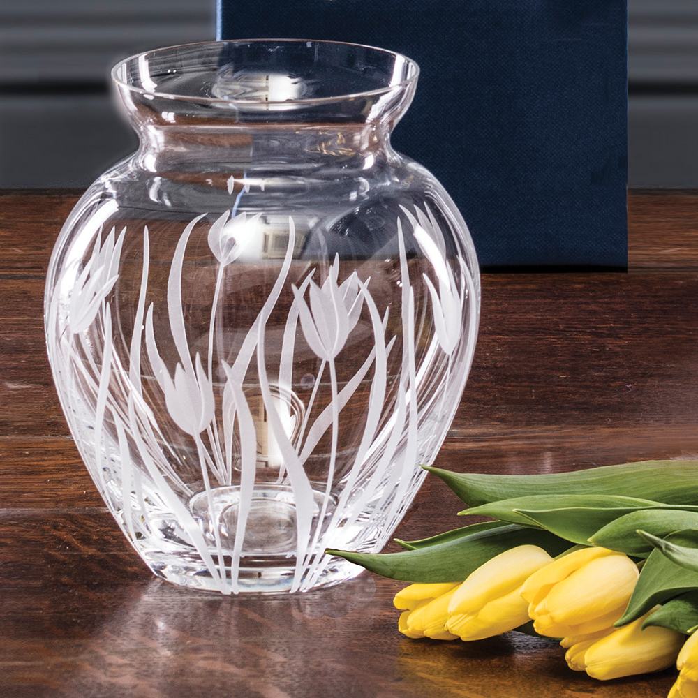Royal Scot Crystal Wild Tulip Large Posy Vase 7"-Home & Garden > Kitchen & Dining > Tableware > Drinkware-Goviers
