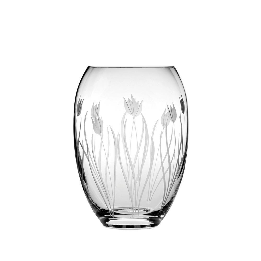 Royal Scot Crystal Wild Tulip Medium Barrel Vase 7"-Home & Garden > Kitchen & Dining > Tableware > Drinkware-Goviers