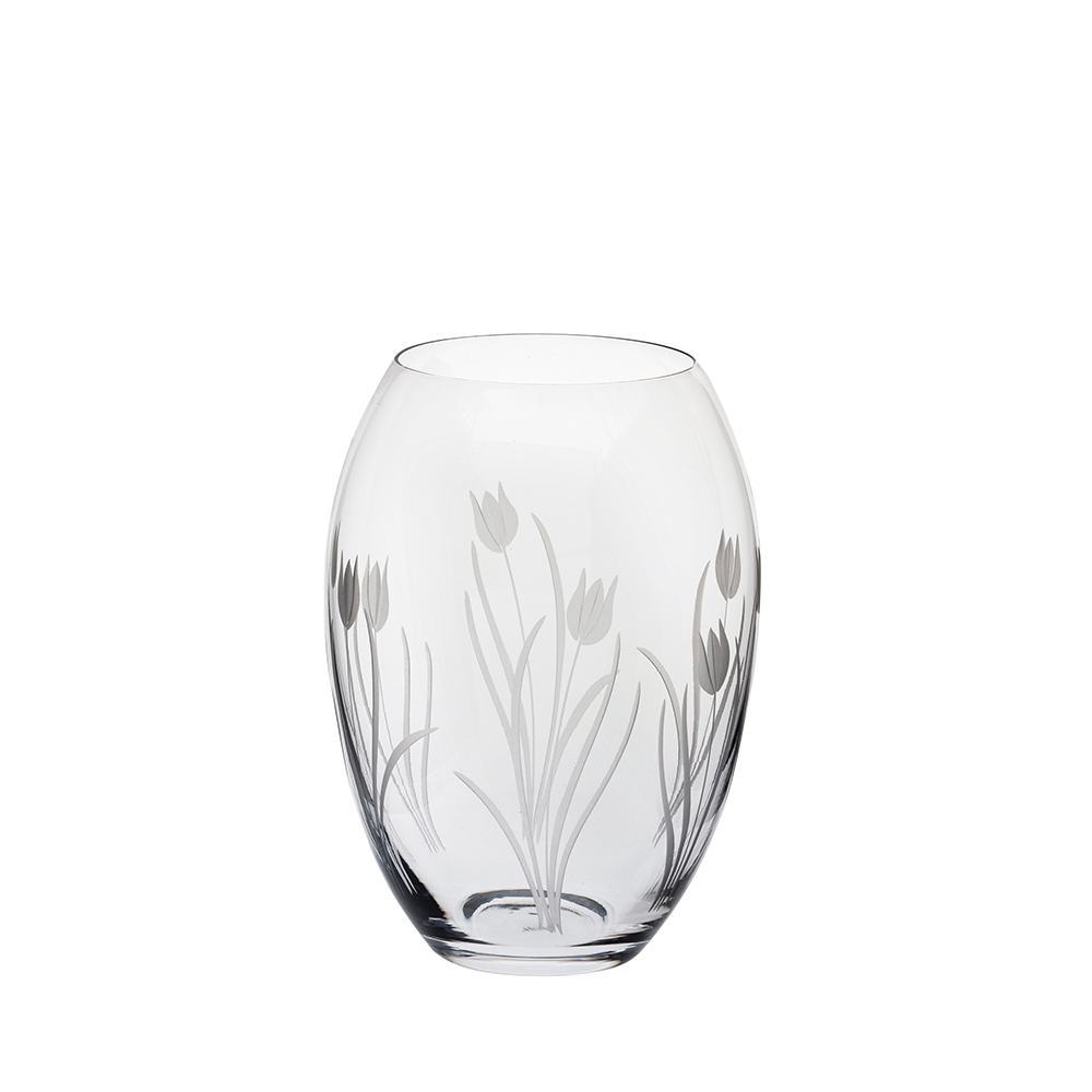 Royal Scot Crystal Wild Tulip Small Barrel Vase 6"-Home & Garden > Kitchen & Dining > Tableware > Drinkware-Goviers