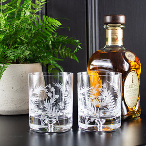 Royal Scot Crystal Woodland Fern Large Tumblers Set of 2-Goviers