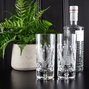 Royal Scot Crystal Woodland Fern Tall Tumblers Set of 2-Goviers
