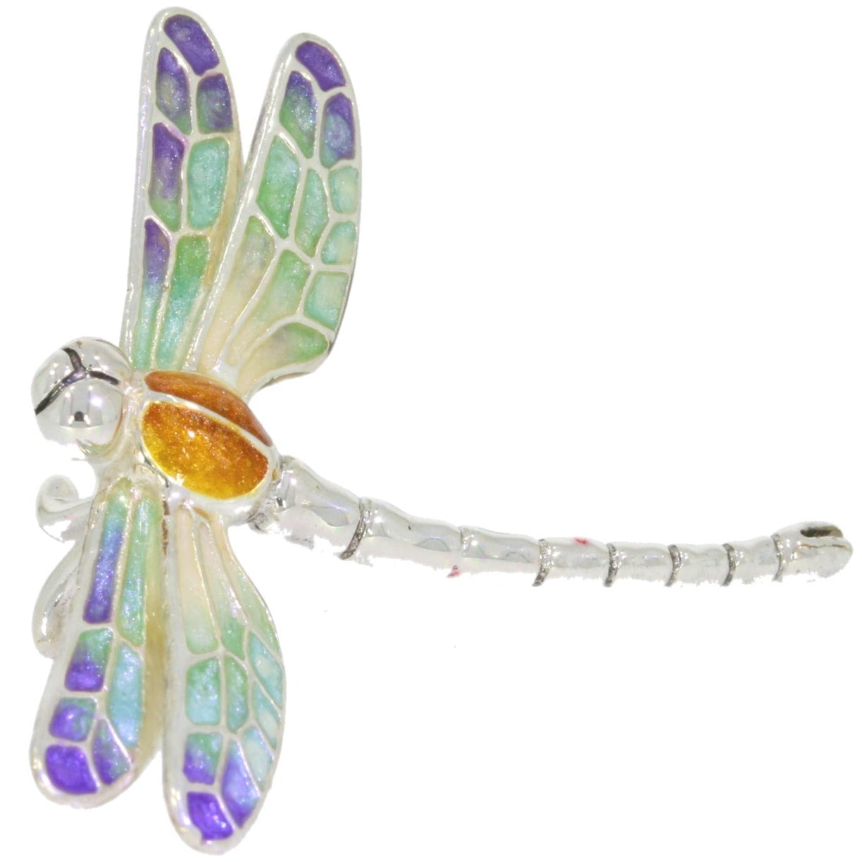 Saturno Dragonfly Brooch Purple, Green mix-Goviers