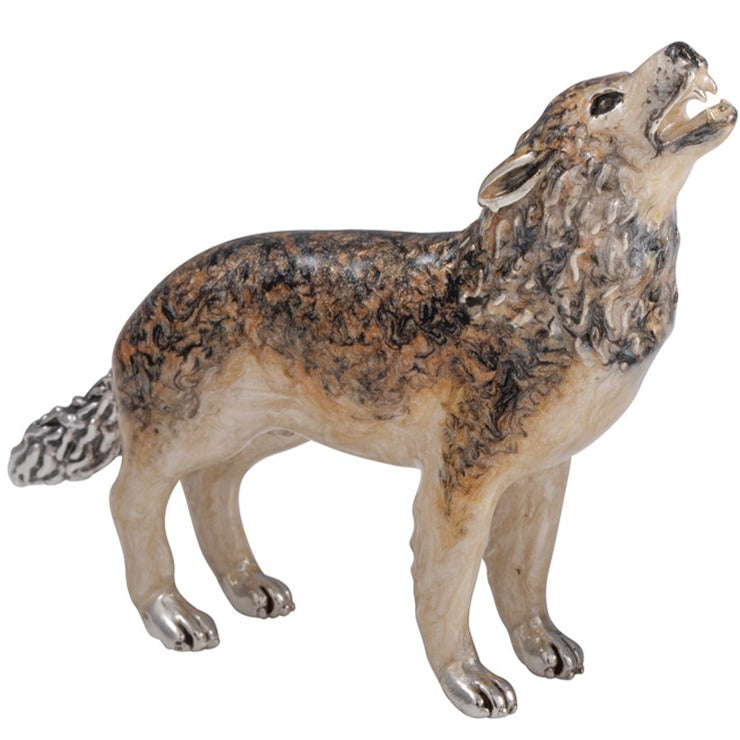 Saturno Wolf Standing Large-Silver-Goviers