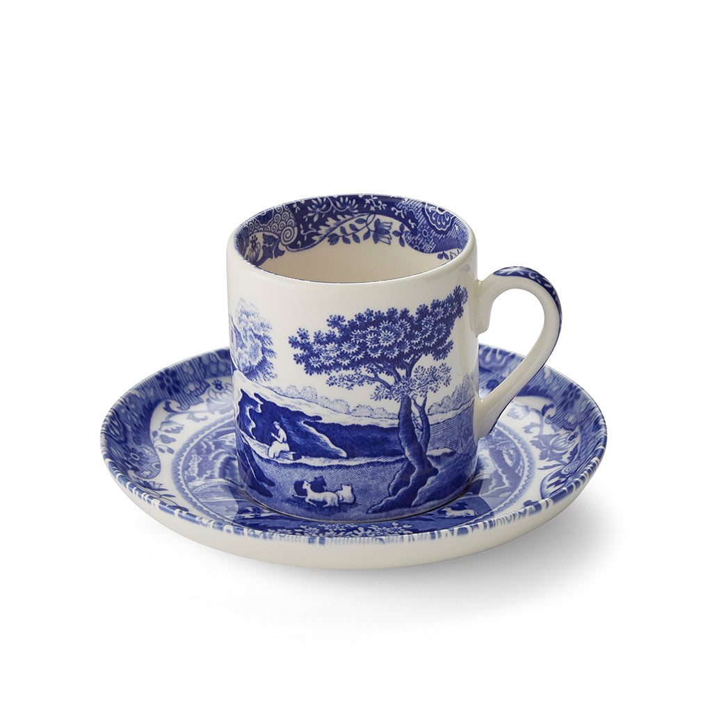 Spode Blue Italian Coffee Cup & Saucer-Home & Garden > Kitchen & Dining > Tableware-Goviers