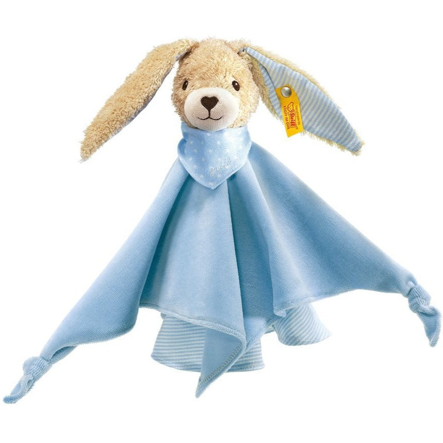 Steiff Hoppel Rabbit Comforter Blue-Collectable Teddy Bears-Goviers