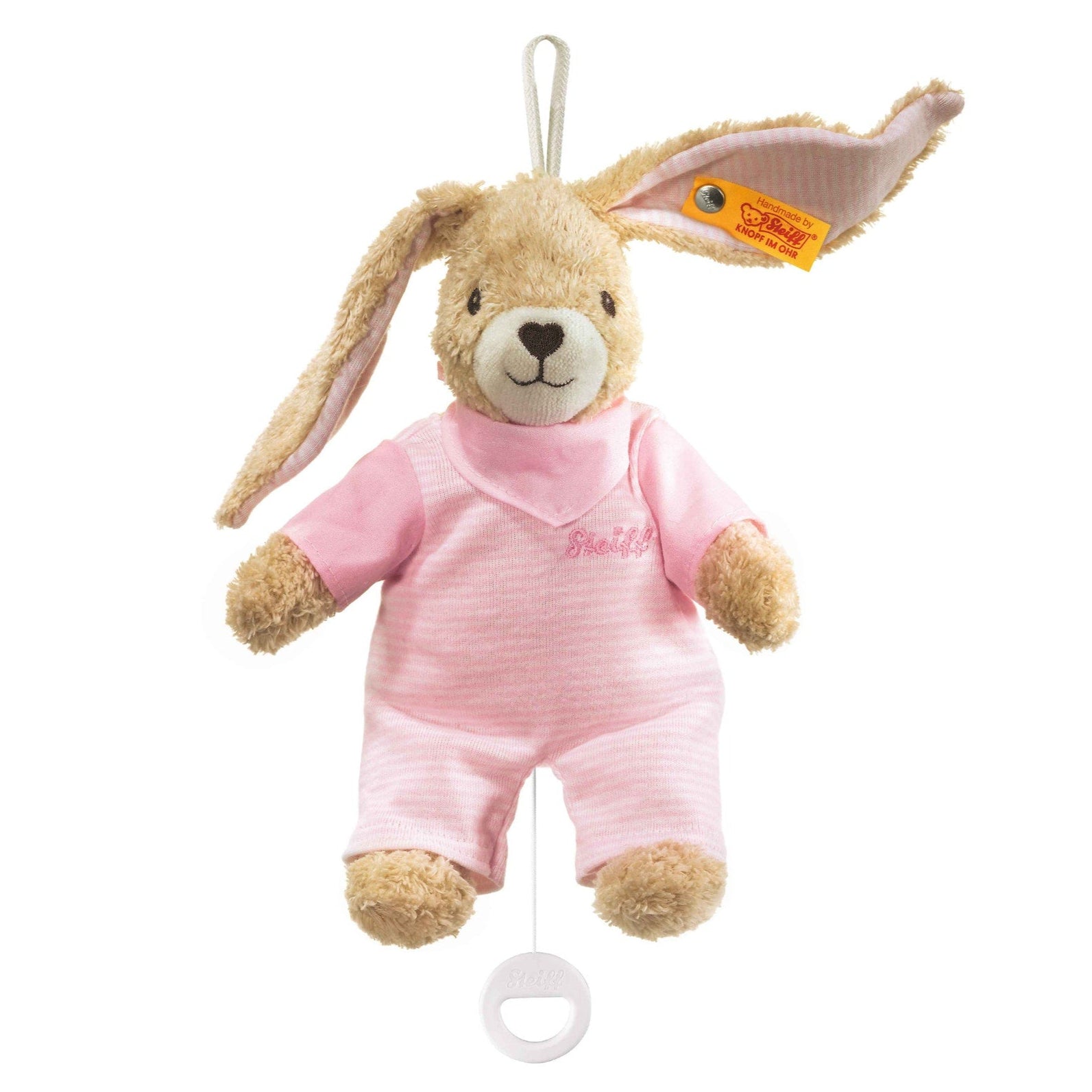 Steiff Hoppel Rabbit Music Box Pink-Collectable Teddy Bears-Goviers