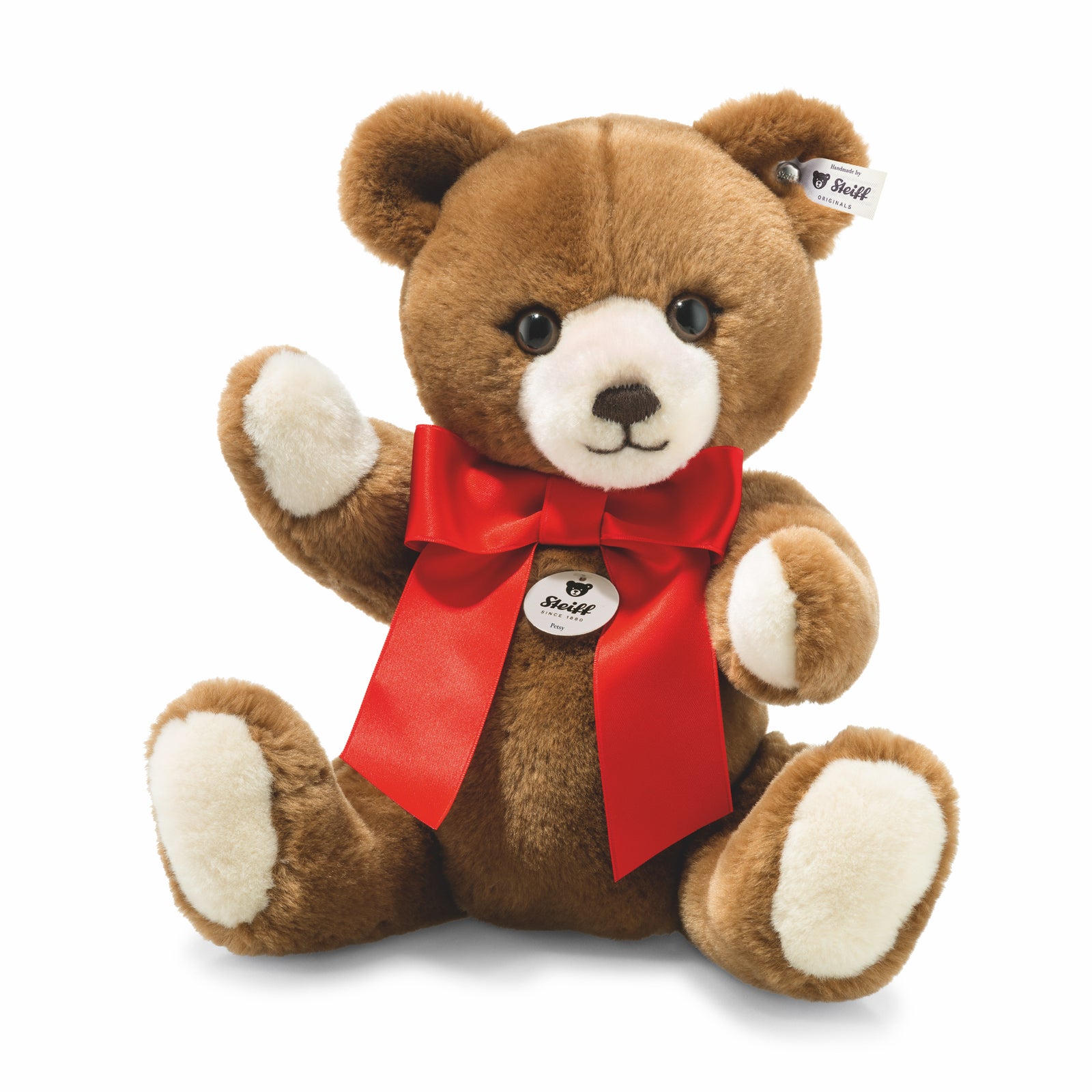 Steiff Petsy Teddy Bear with Red Ribbon-Goviers