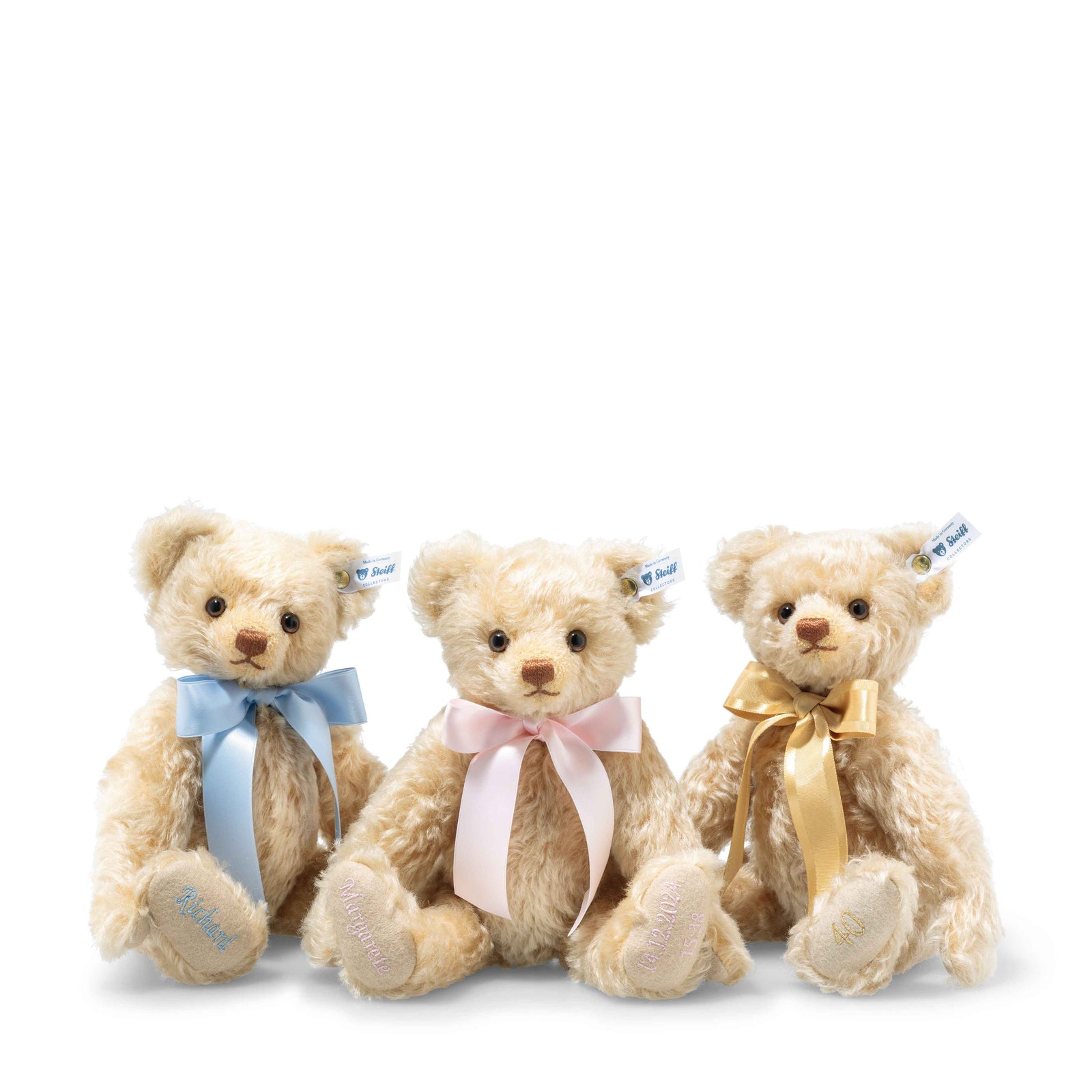 Steiff Teddy Bear With Personalised Bow And Embroidery On The Sole-Goviers