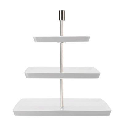 Thomas China Loft White 3 Tier Square Cake Stand-Goviers