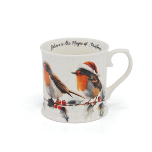 Tipperary Christmas Robins Tankard Mugs Set of 2-Goviers