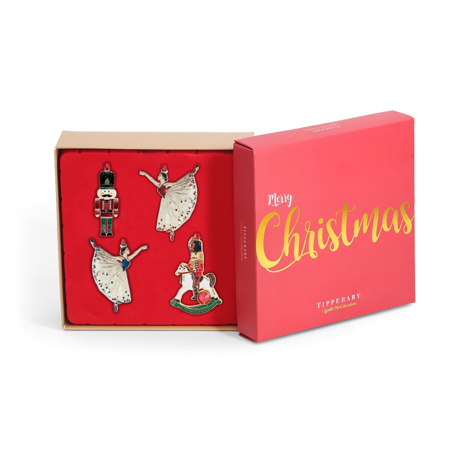 Tipperary Sparkle Nutcracker Christmas Tree Decorations Set of 4-Goviers
