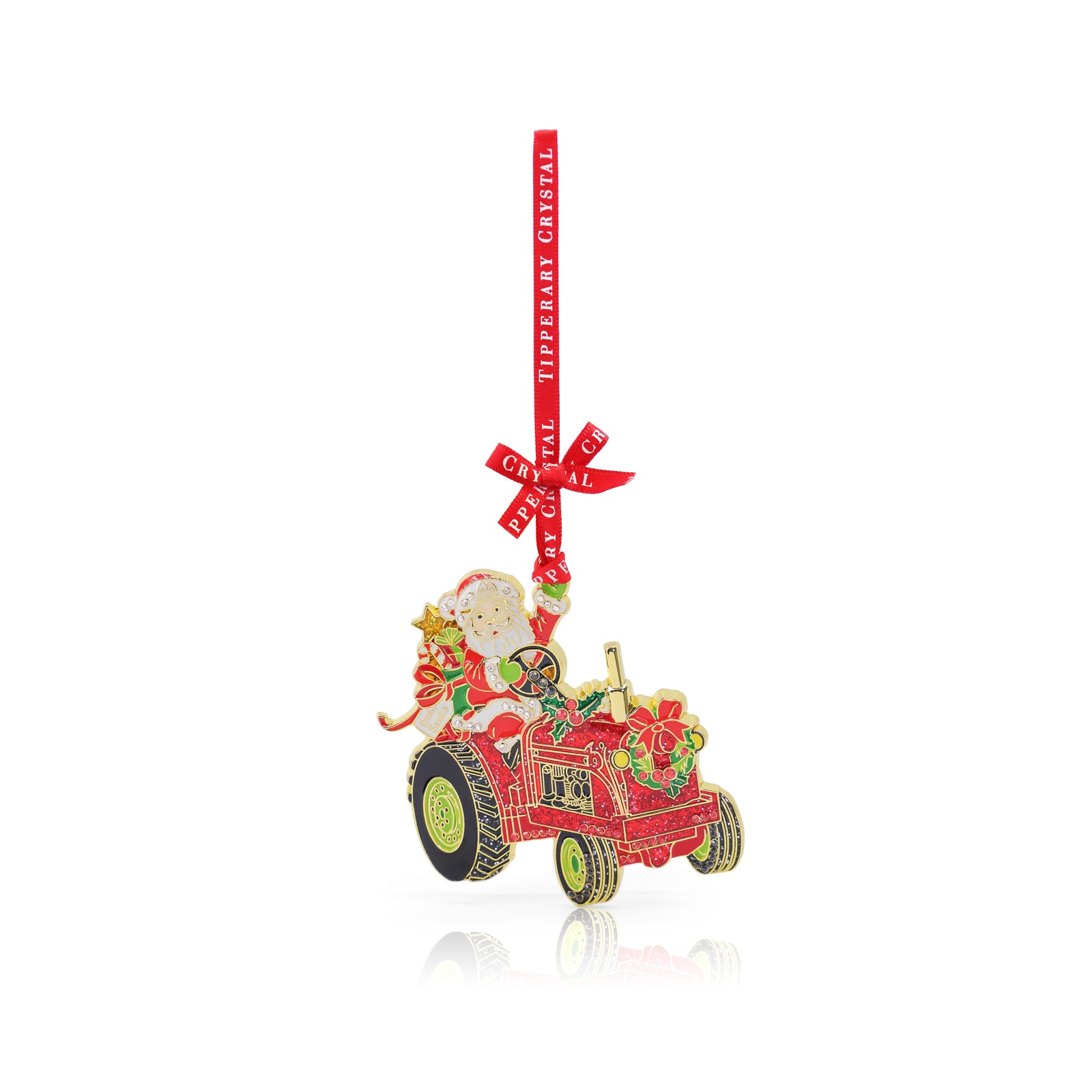 Tipperary Sparkle Santa Tractor Christmas Tree Decoration-Goviers