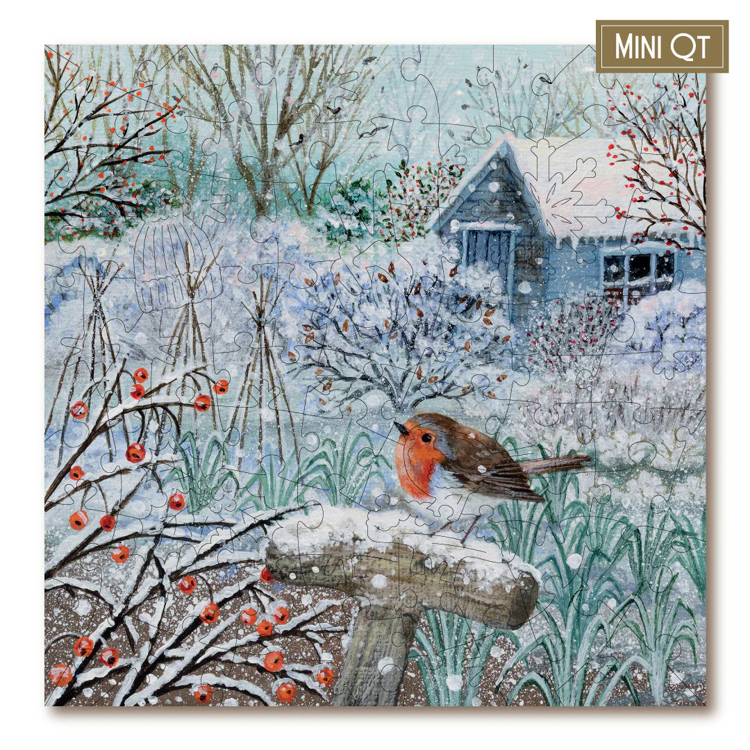 Victory Wooden Puzzle Winter Garden Robin Mini QT-Goviers