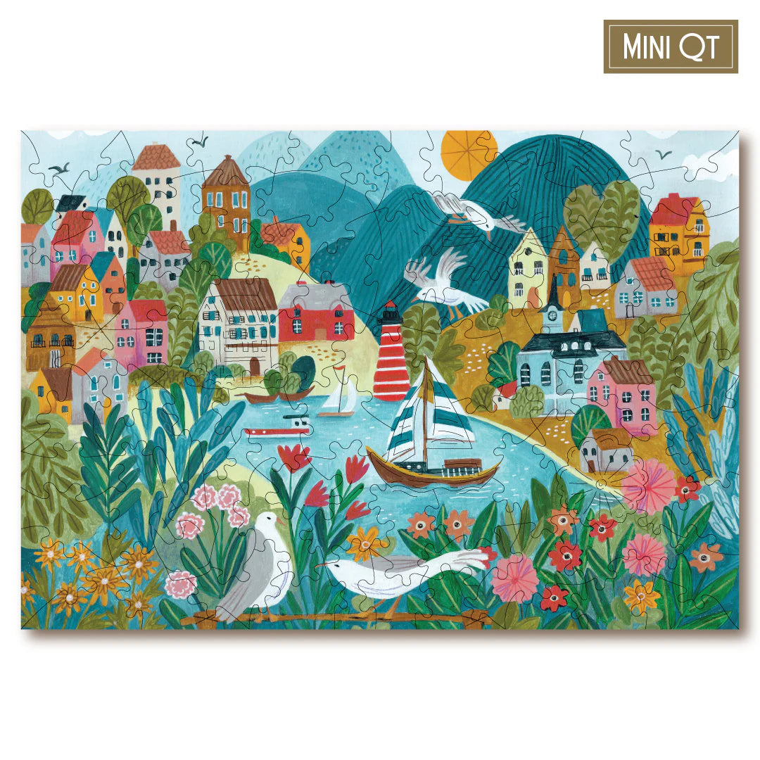 Victory Wooden Puzzles A Coastal Village MINI QT Jigsaw-Goviers