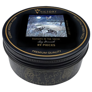 Victory Wooden Puzzles Badgers In The Snow MINI QT Jigsaw