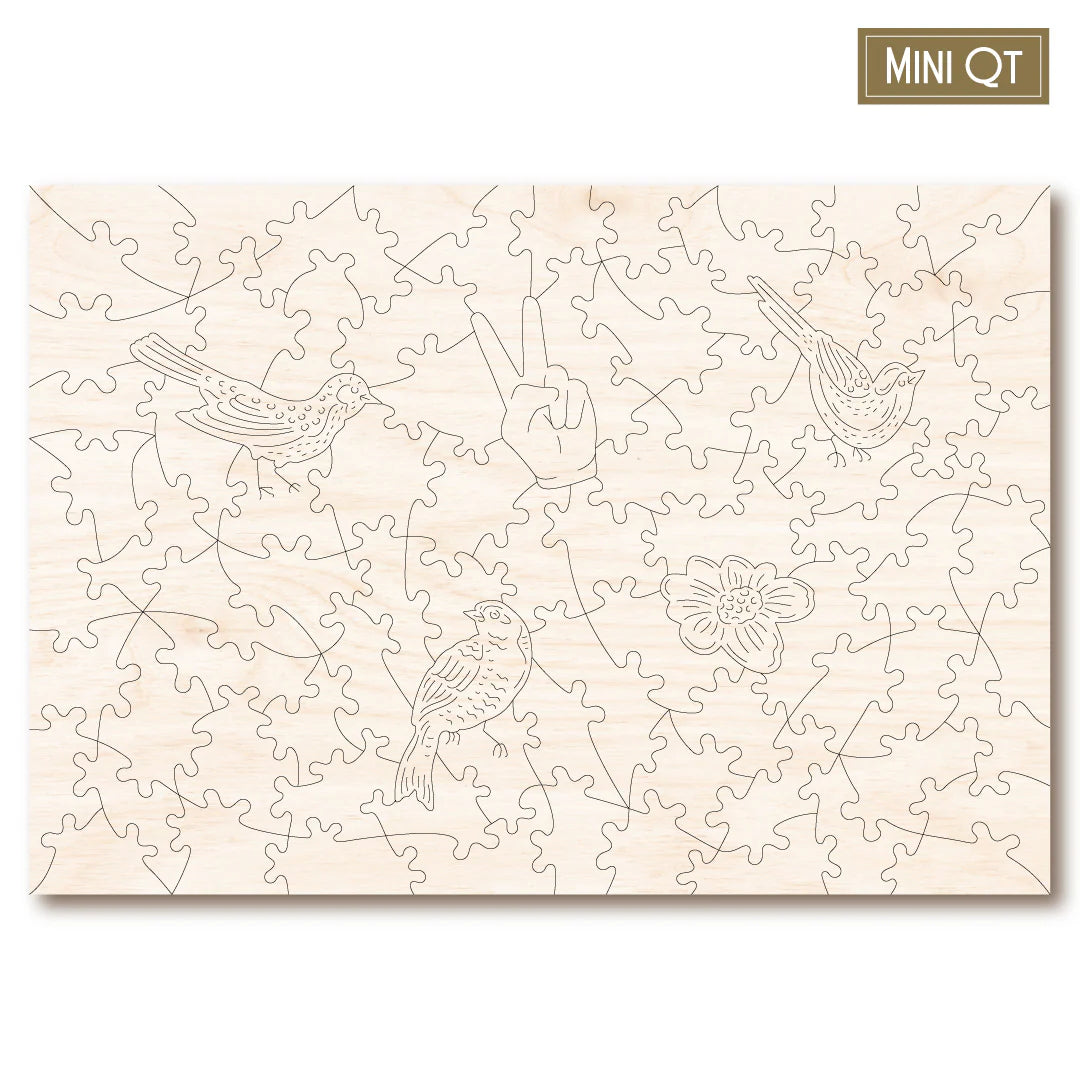 Victory Wooden Puzzles Birds In Bloom MINI QT Jigsaw-Goviers