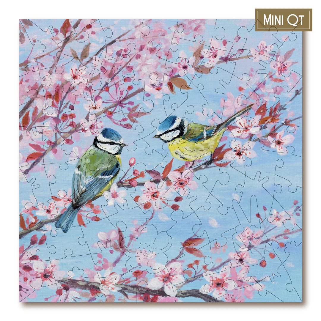 Victory Wooden Puzzles Blossom & Blue Tits Mini QT-Goviers