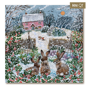 Victory Wooden Puzzles Cottage Garden and Winter Rabbits Mini QT-Goviers