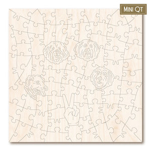 Victory Wooden Puzzles Dogs Playing Mahjong MINI QT Jigsaw