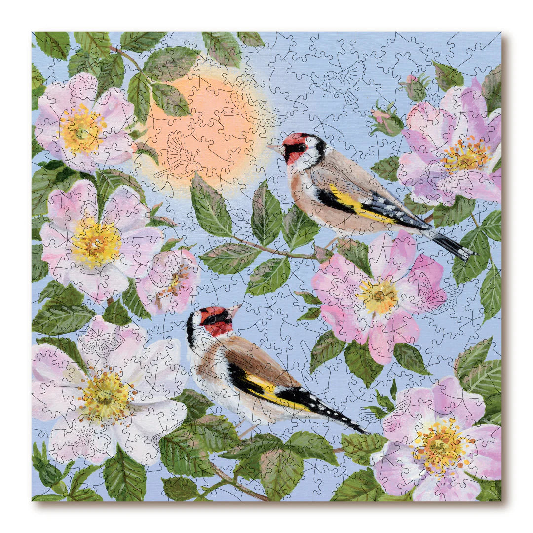 Victory Wooden Puzzles Goldfinches & Wild Roses-Goviers