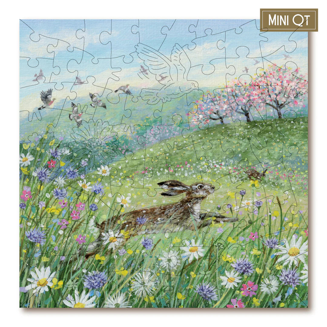 Victory Wooden Puzzles Hare In The Meadow Mini QT-Goviers