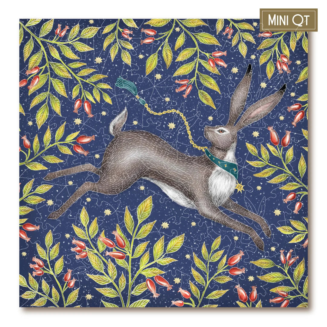 Victory Wooden Puzzles Hare With Berries MINI QT Jigsaw-Goviers