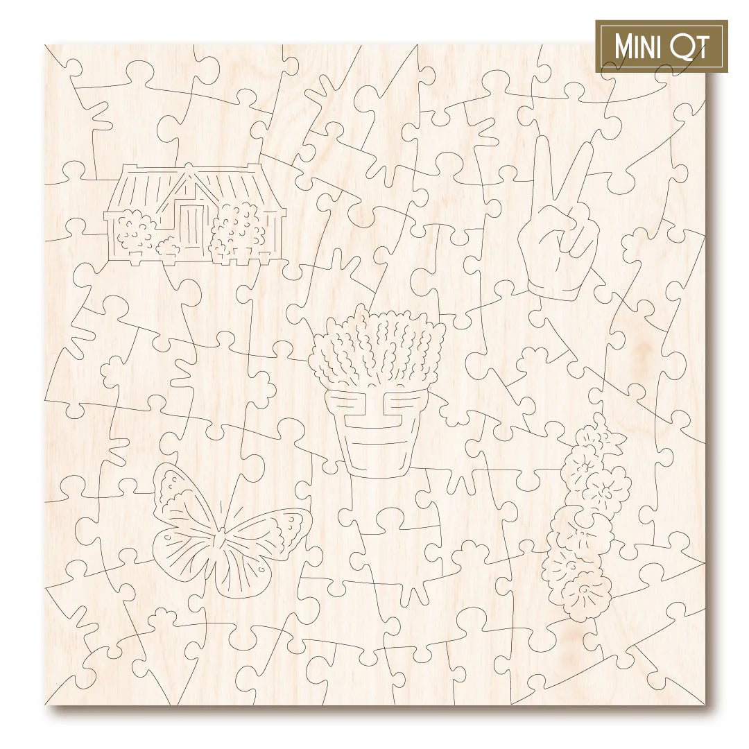 Victory Wooden Puzzles Hollyhocks Mini QT-Goviers