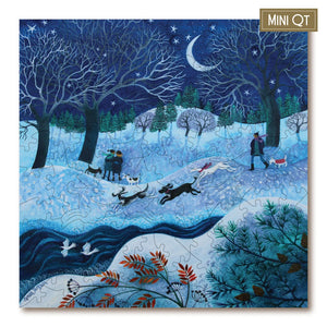 Victory Wooden Puzzles Joyful Winter Dogs MINI QT Jigsaw