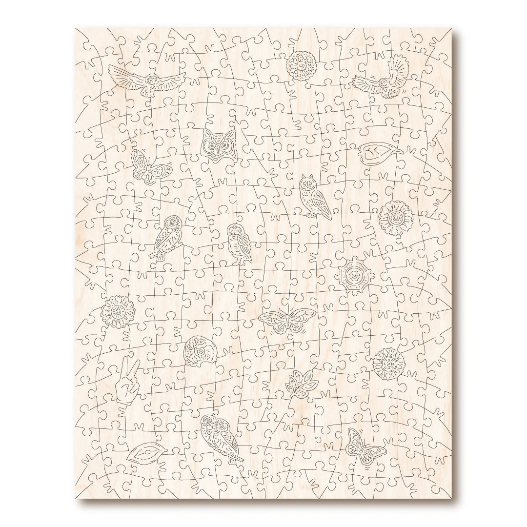 Victory Wooden Puzzles Owls In Bloom-Goviers